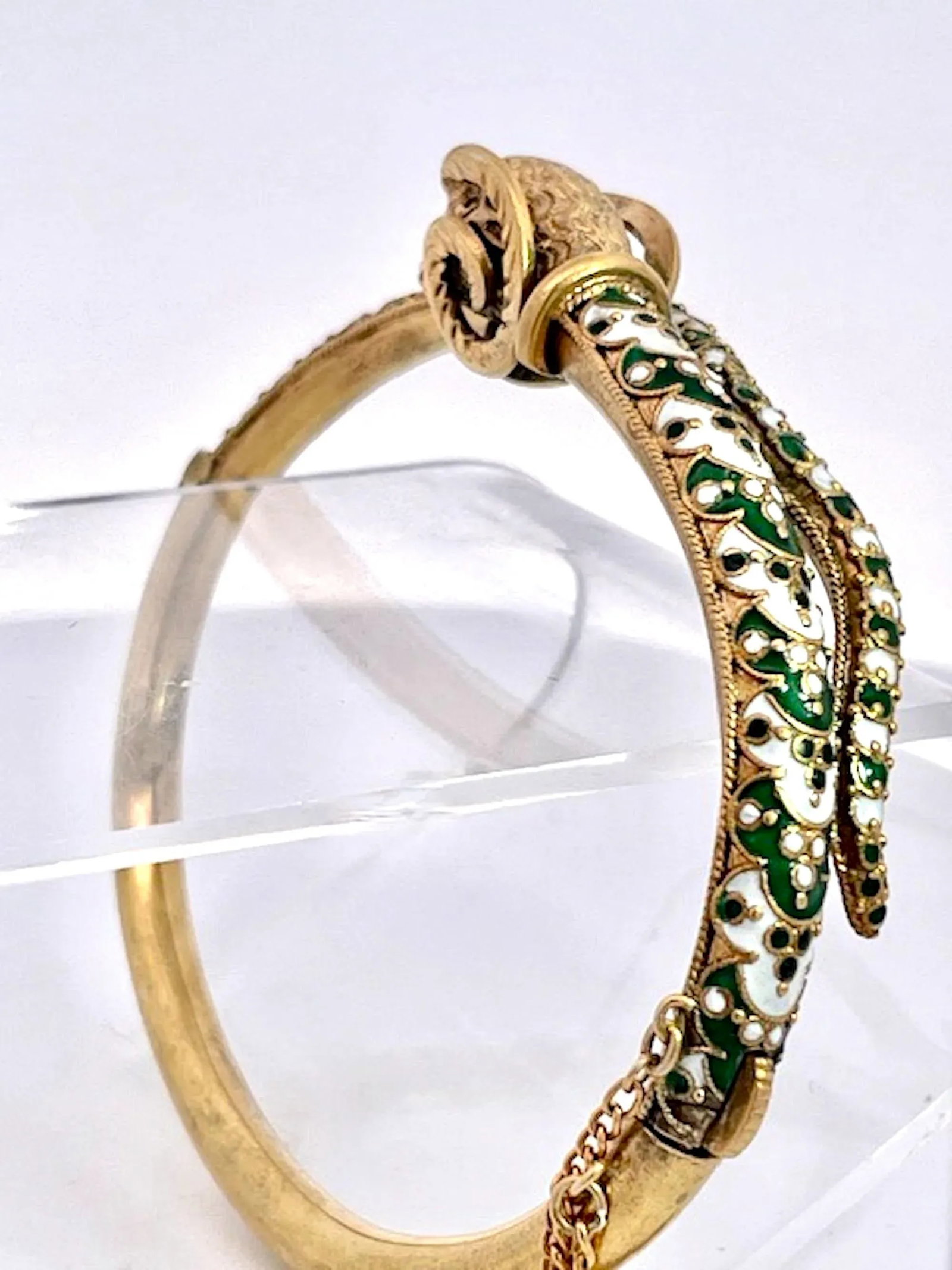 1950s Enamel Ram Bracelet 14k - 7
