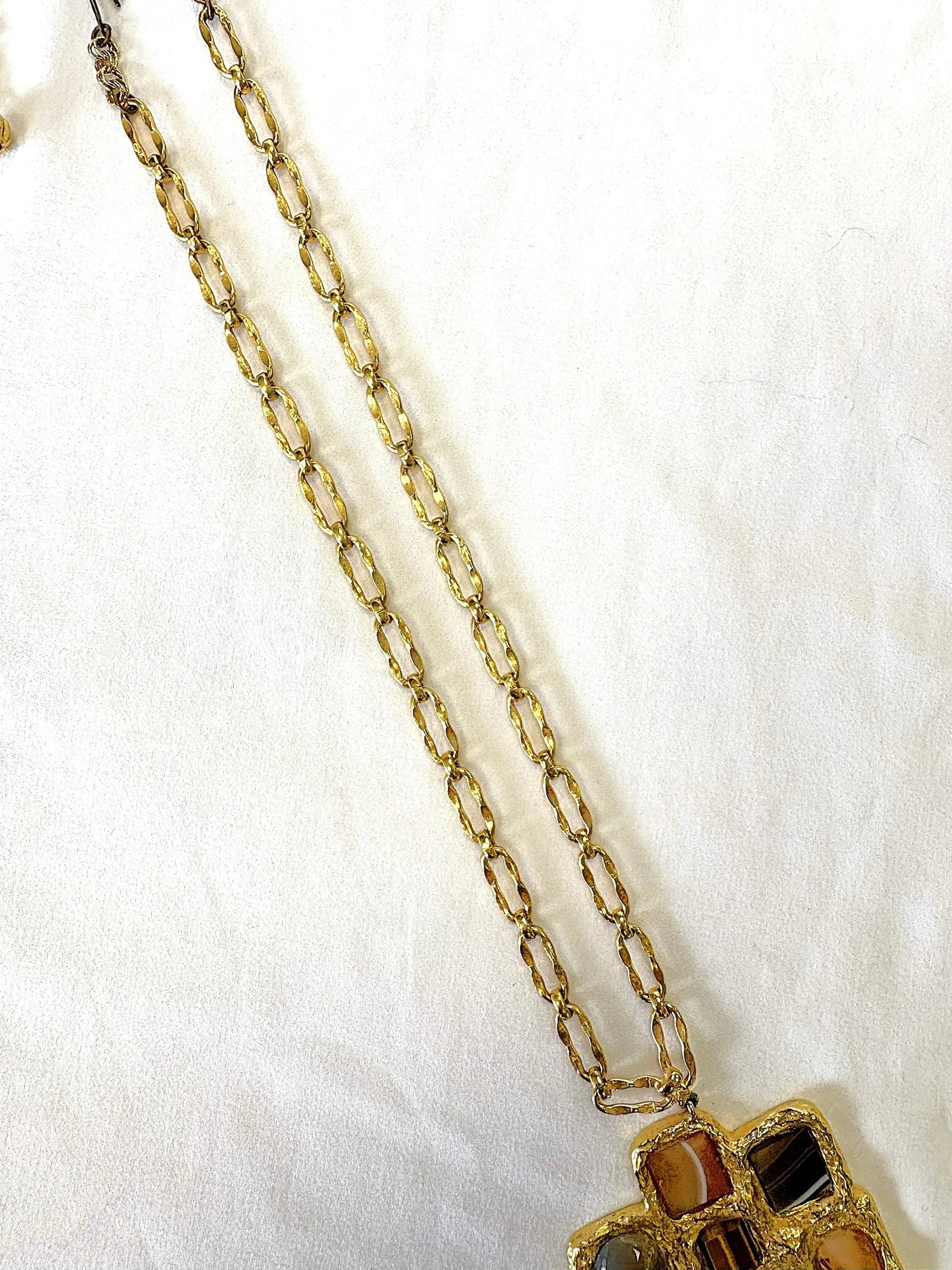Vintage Designer Kenneth Lane Signed Geometric Pendant Necklace - 8