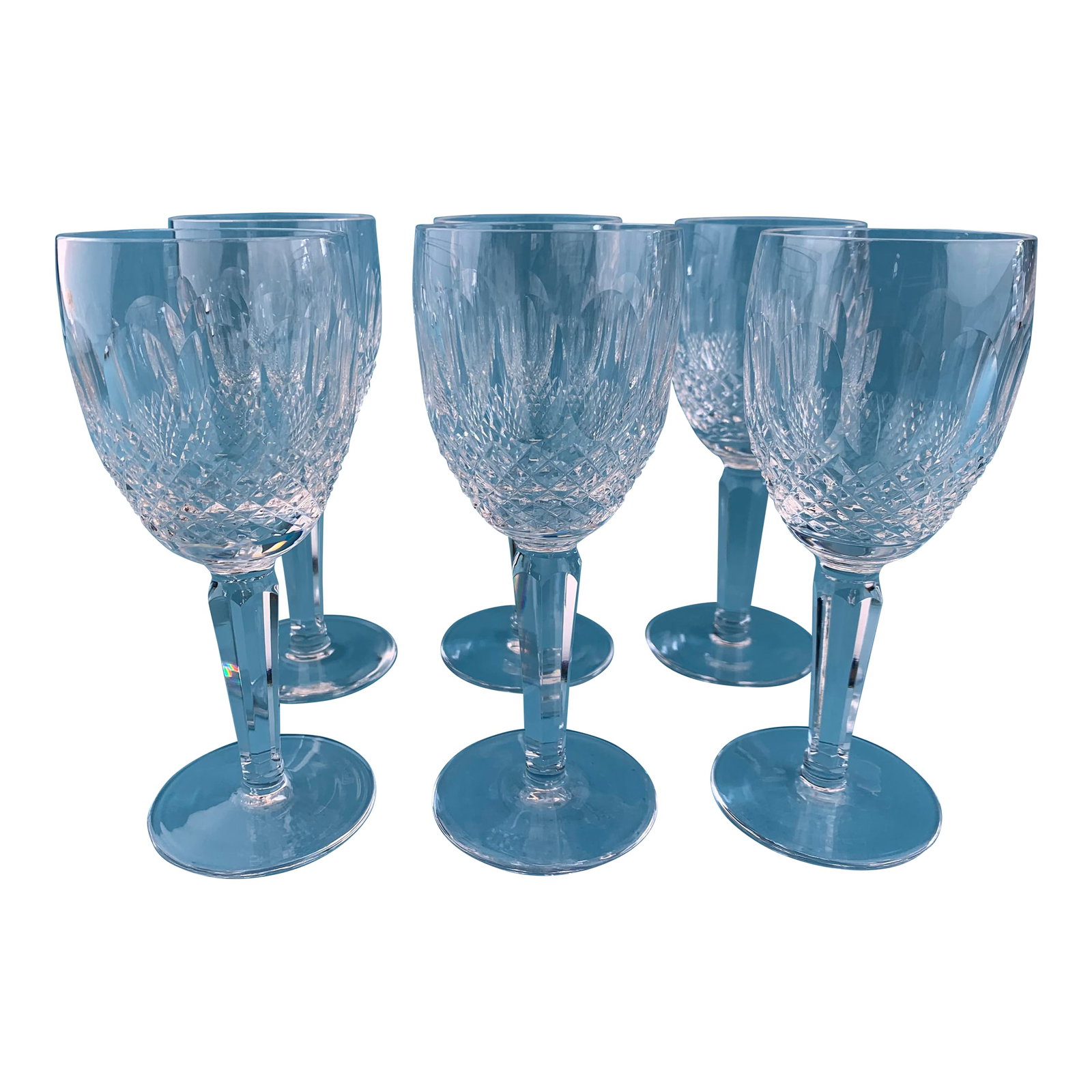 1980s Vintage Waterford Colleen Crystal Wine Glass: Set of 6: 1980s vintage Waterford Colleen Crystal Wine Glass: Set of 6. From the collection of Bob and Dolores Hope, Toluca Lake, California. Condition: Alterations: Original Condition Unaltered Imperfections:
