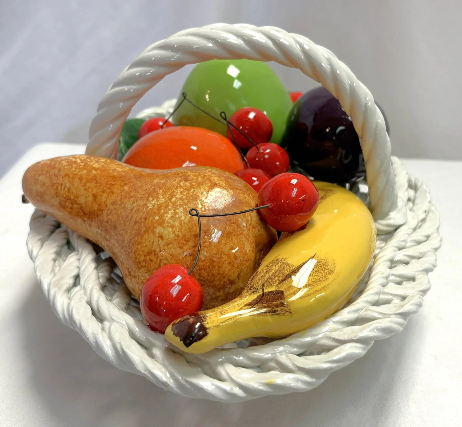Vintage Italian Majolica Fruit Basket - 10