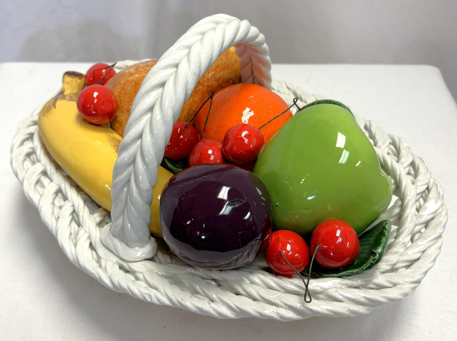 Vintage Italian Majolica Fruit Basket - 17