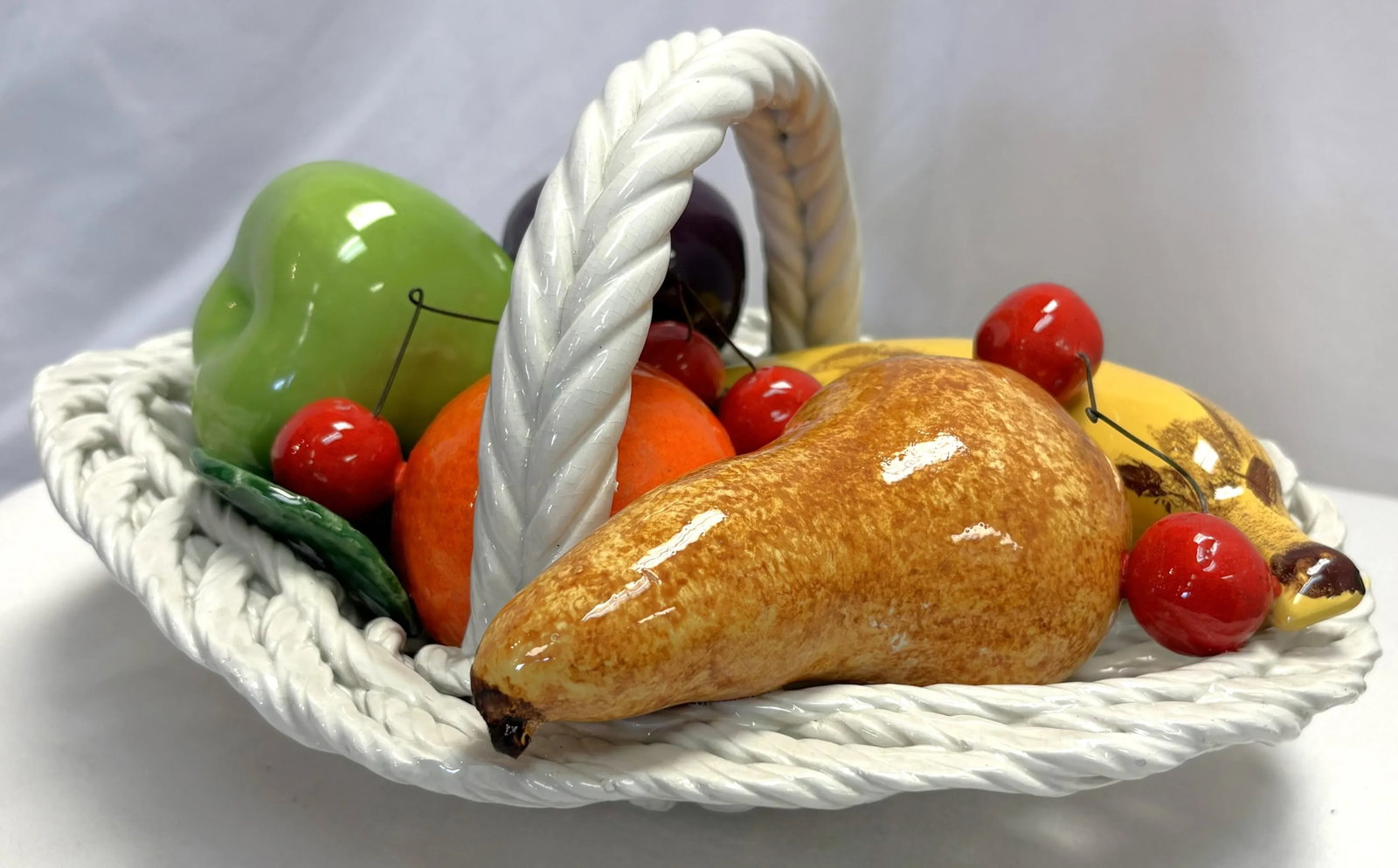 Vintage Italian Majolica Fruit Basket - 3