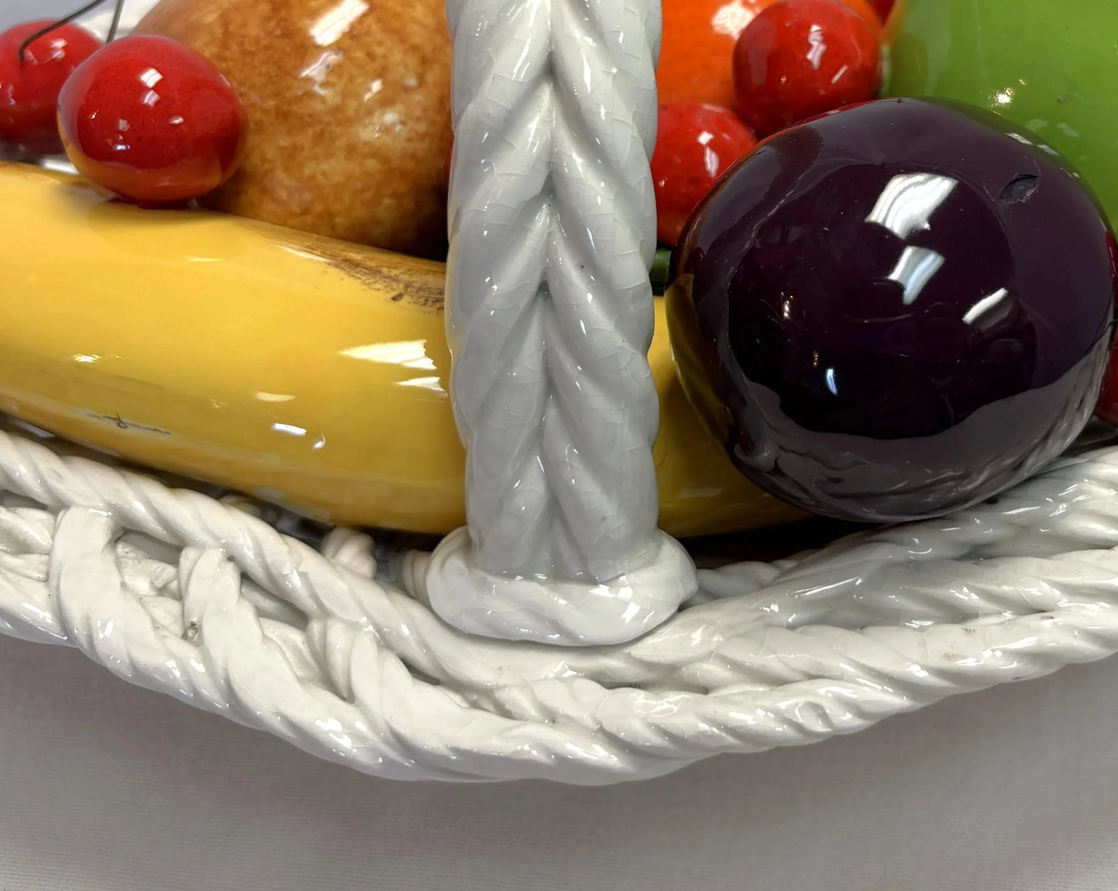 Vintage Italian Majolica Fruit Basket - 9