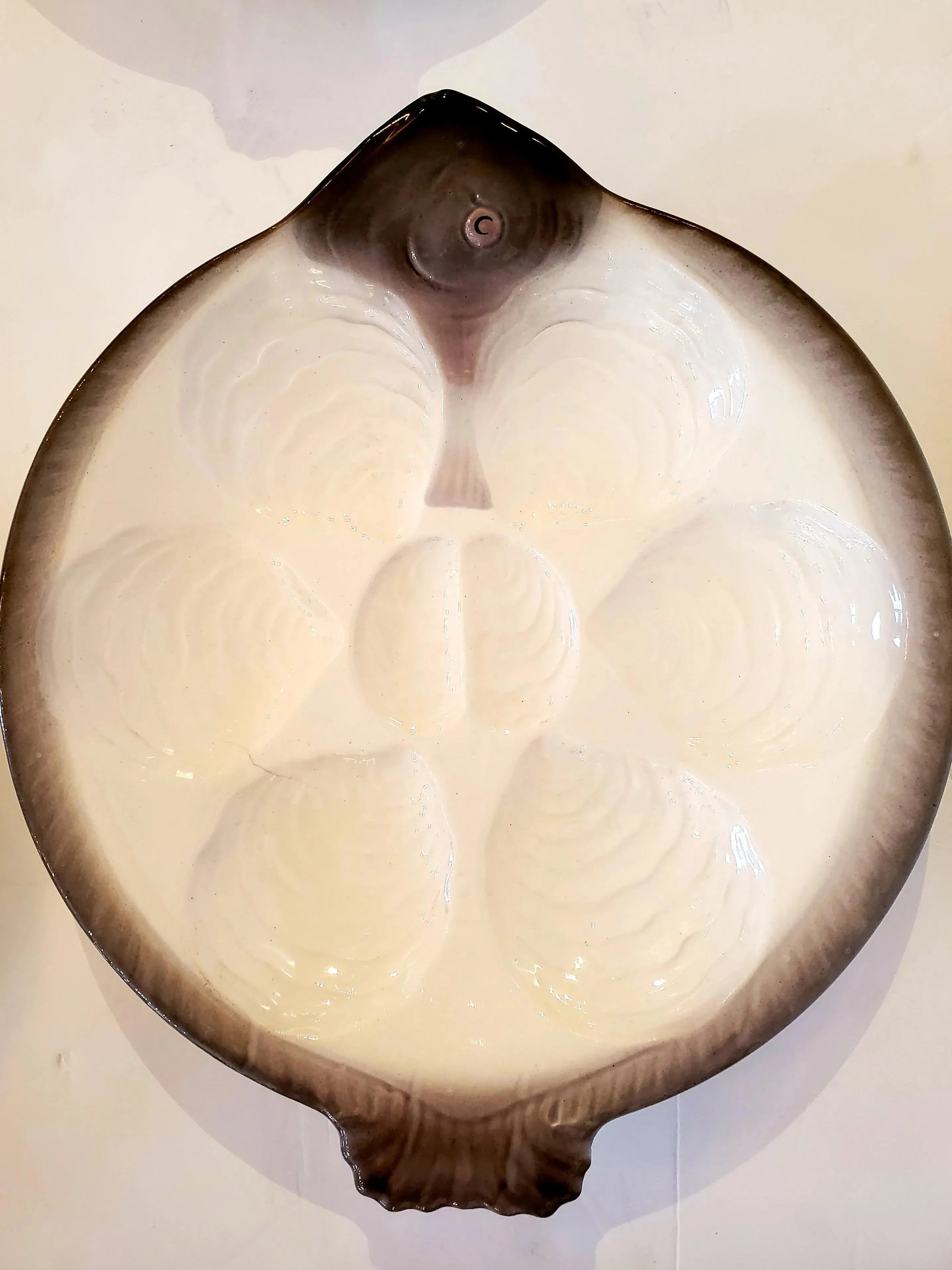 Vintage Oyster Plates -Set of 7 - 6