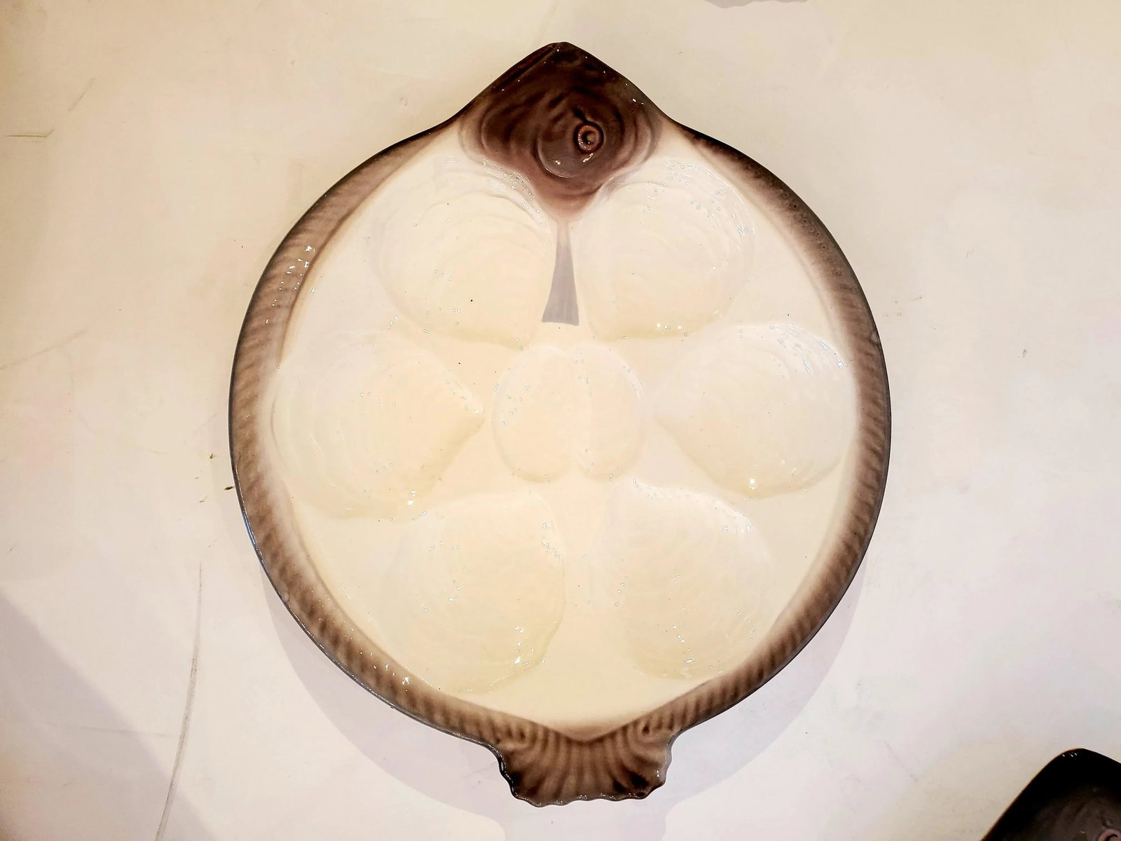 Vintage Oyster Plates -Set of 7 - 9