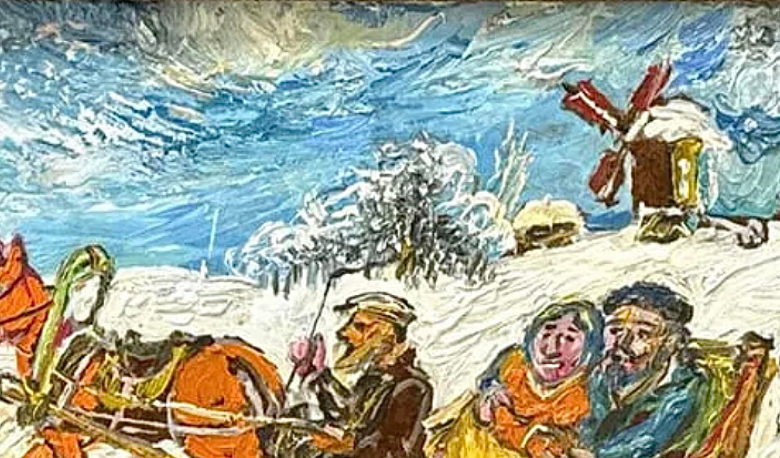 Winter Scene of Couple in a Sleigh by David Burliuk - 5