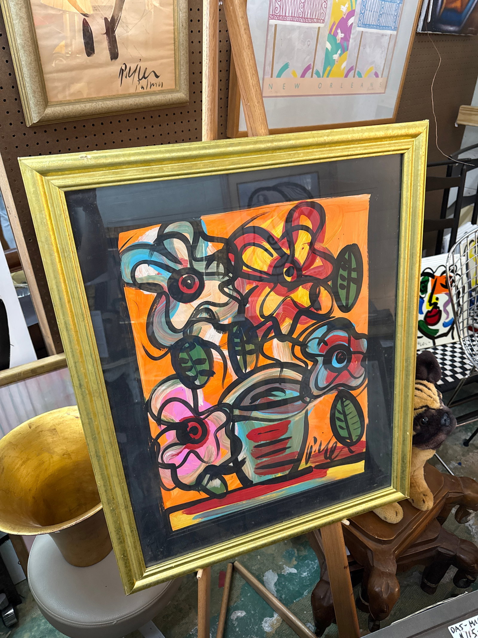 1970s Peter Keil Flowers Abstract Still Life Painting - 3