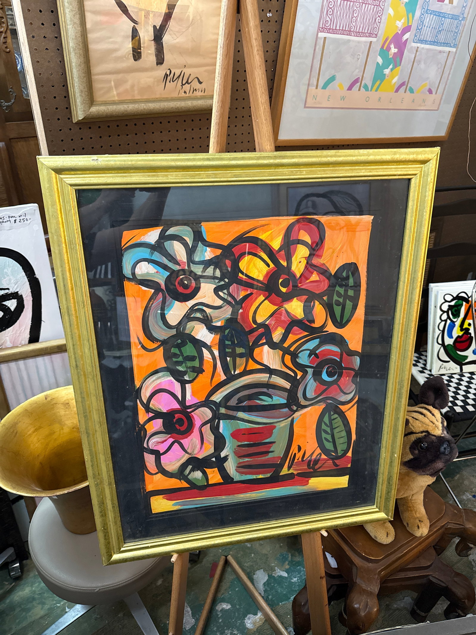 1970s Peter Keil Flowers Abstract Still Life Painting - 4