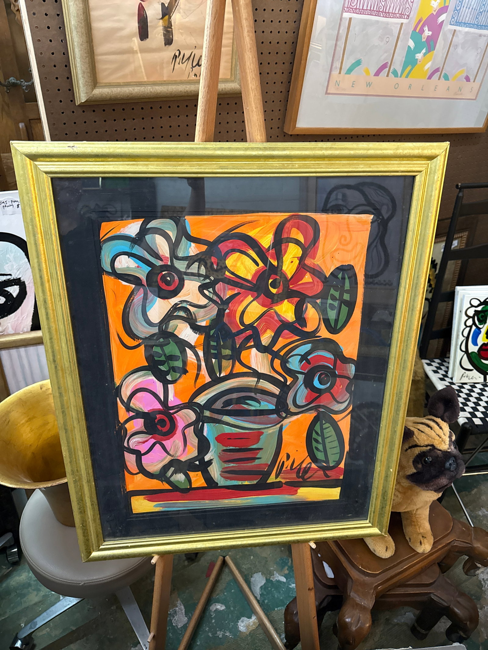 1970s Peter Keil Flowers Abstract Still Life Painting - 5