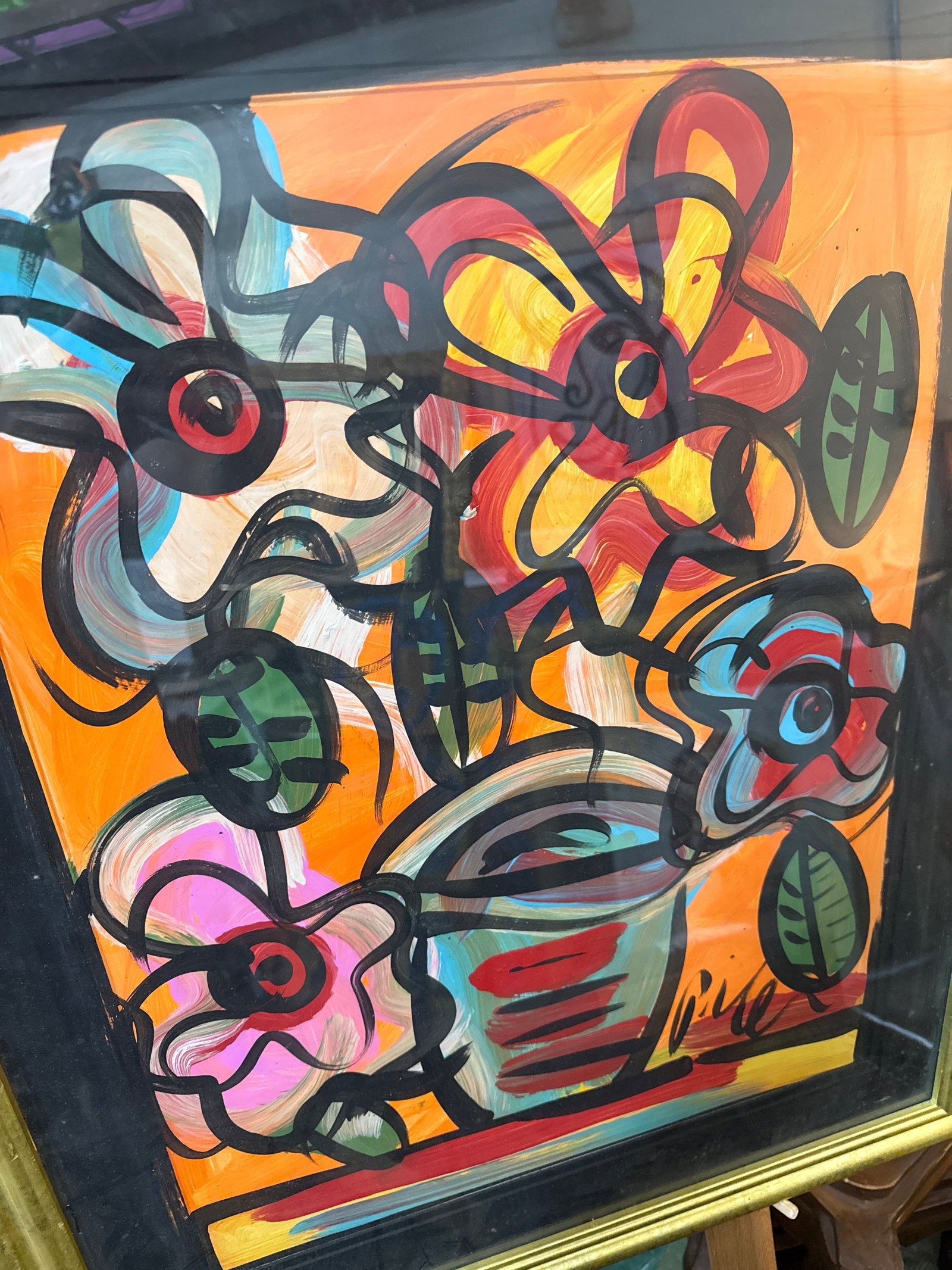 1970s Peter Keil Flowers Abstract Still Life Painting - 6