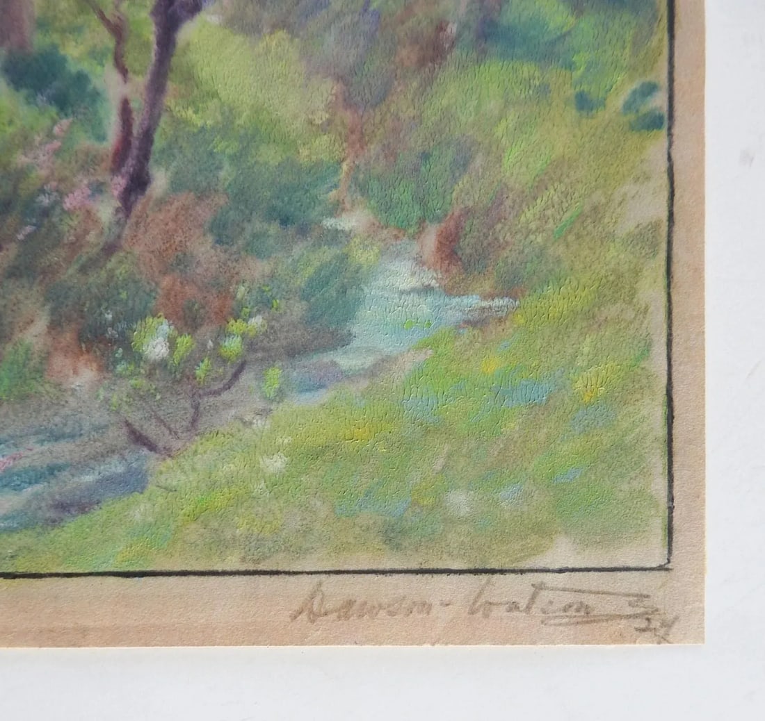 Vintage 1924 Dawson Dawson-Watson Forest Stream Painting - 2