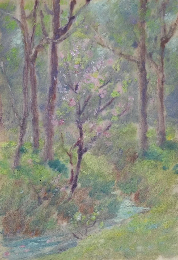 Vintage 1924 Dawson Dawson-Watson Forest Stream Painting - 3