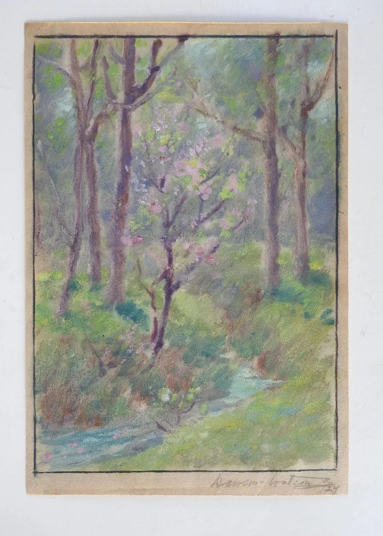 Vintage 1924 Dawson Dawson-Watson Forest Stream Painting - 5
