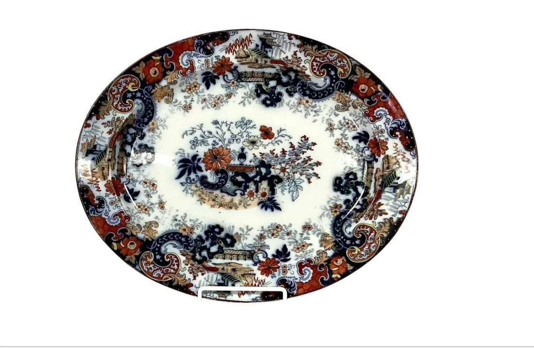 Large Oval English Japanned Platter - 7