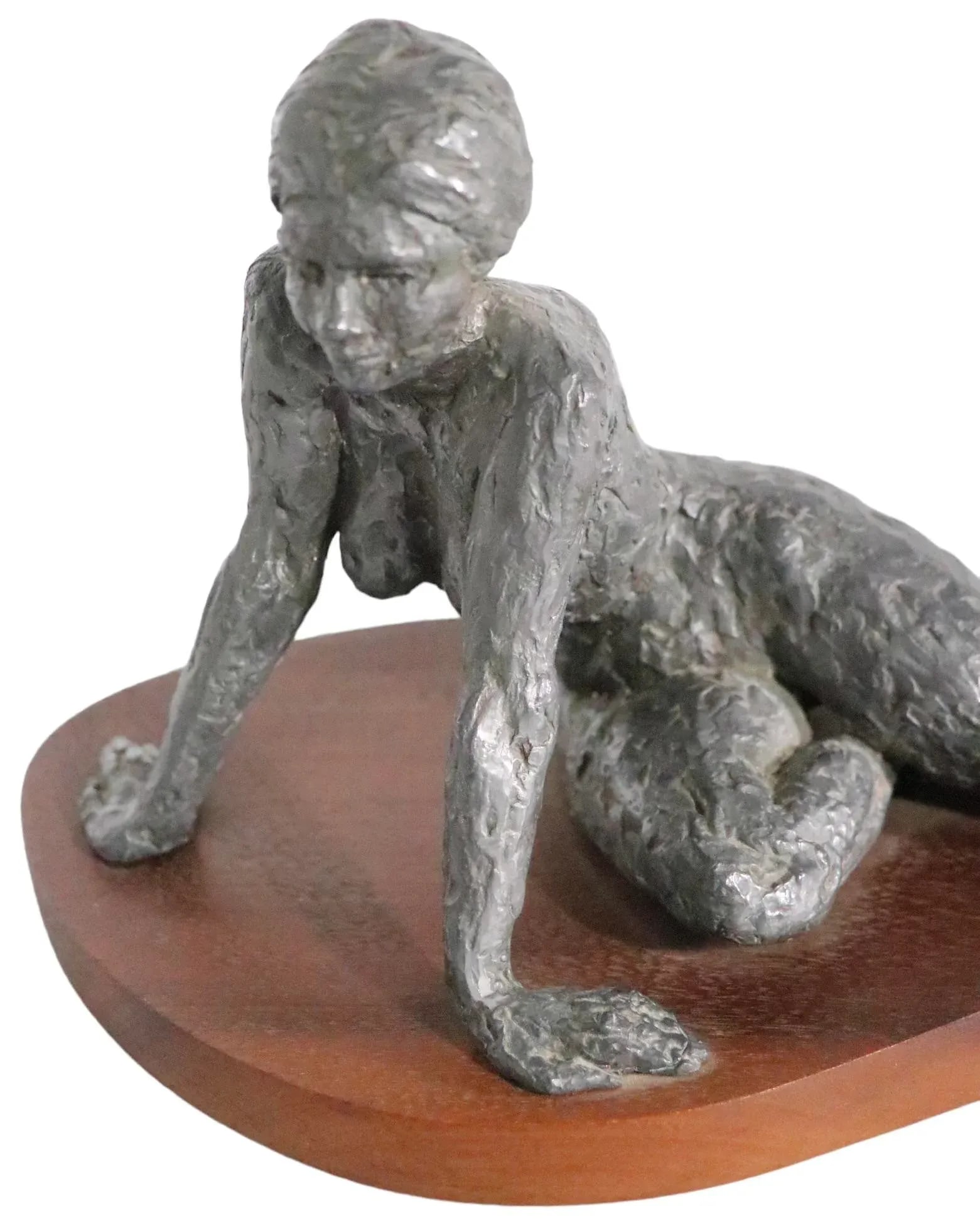 Nude Study in Sculpted Lead by Thomas Schottman Dated 1971 - 10