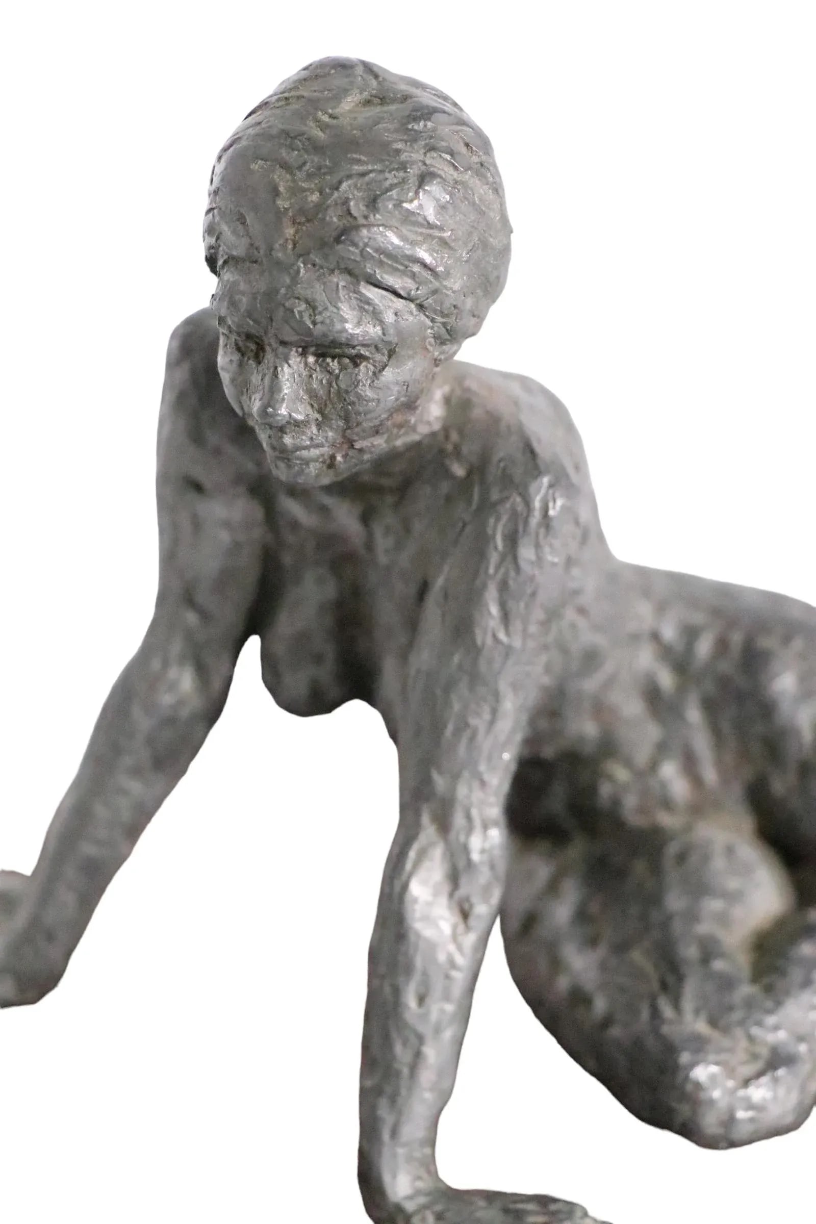 Nude Study in Sculpted Lead by Thomas Schottman Dated 1971 - 11