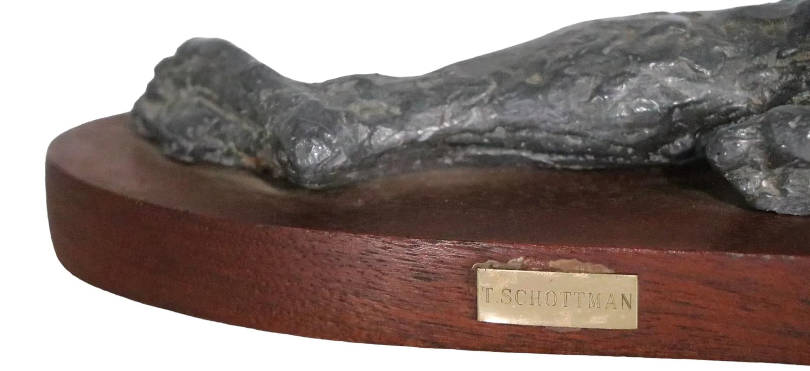 Nude Study in Sculpted Lead by Thomas Schottman Dated 1971 - 6