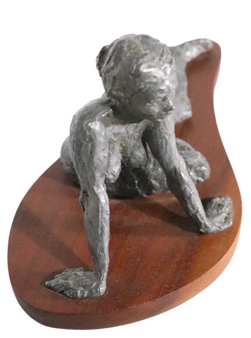 Nude Study in Sculpted Lead by Thomas Schottman Dated 1971 - 7