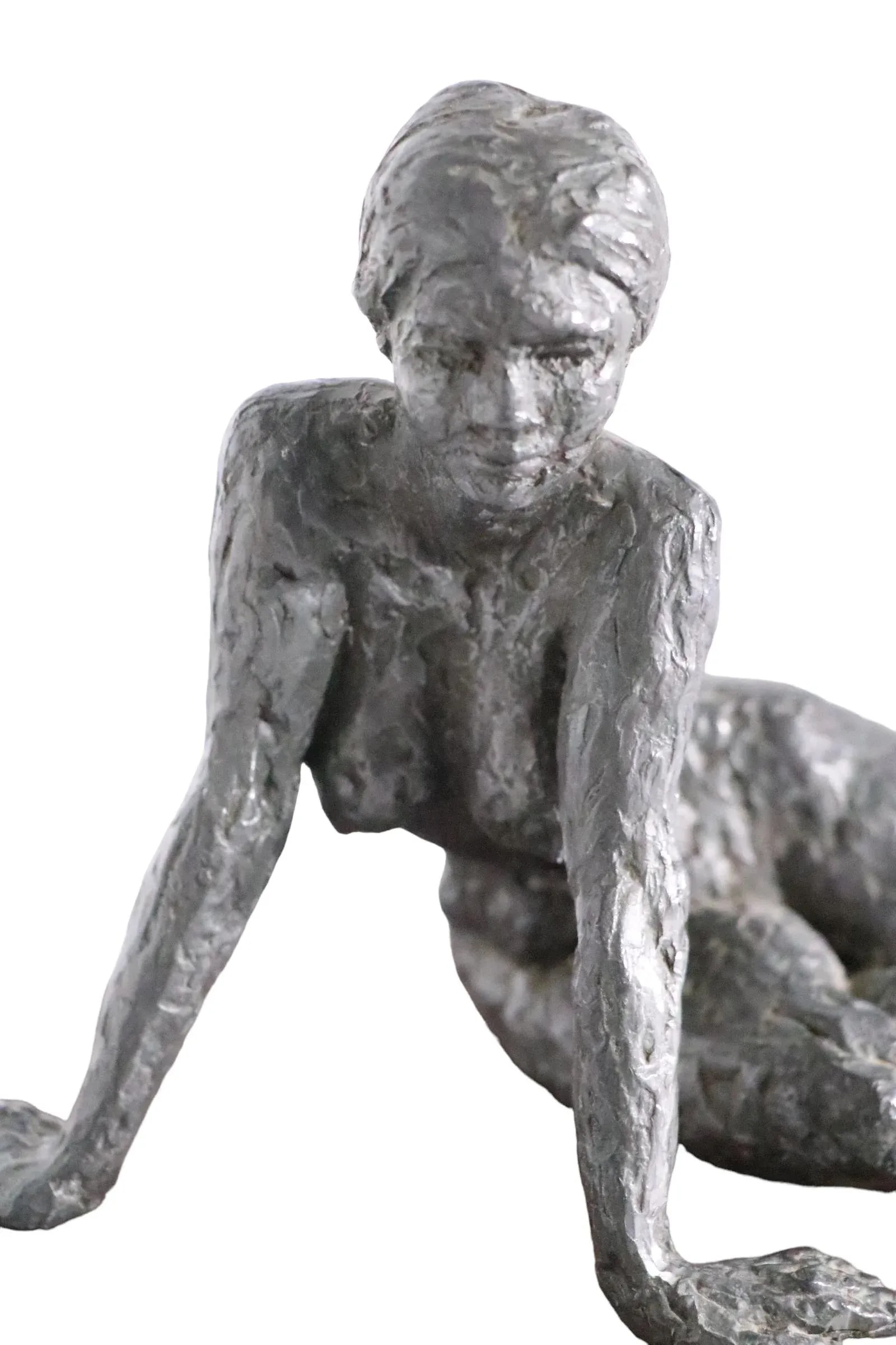 Nude Study in Sculpted Lead by Thomas Schottman Dated 1971 - 9