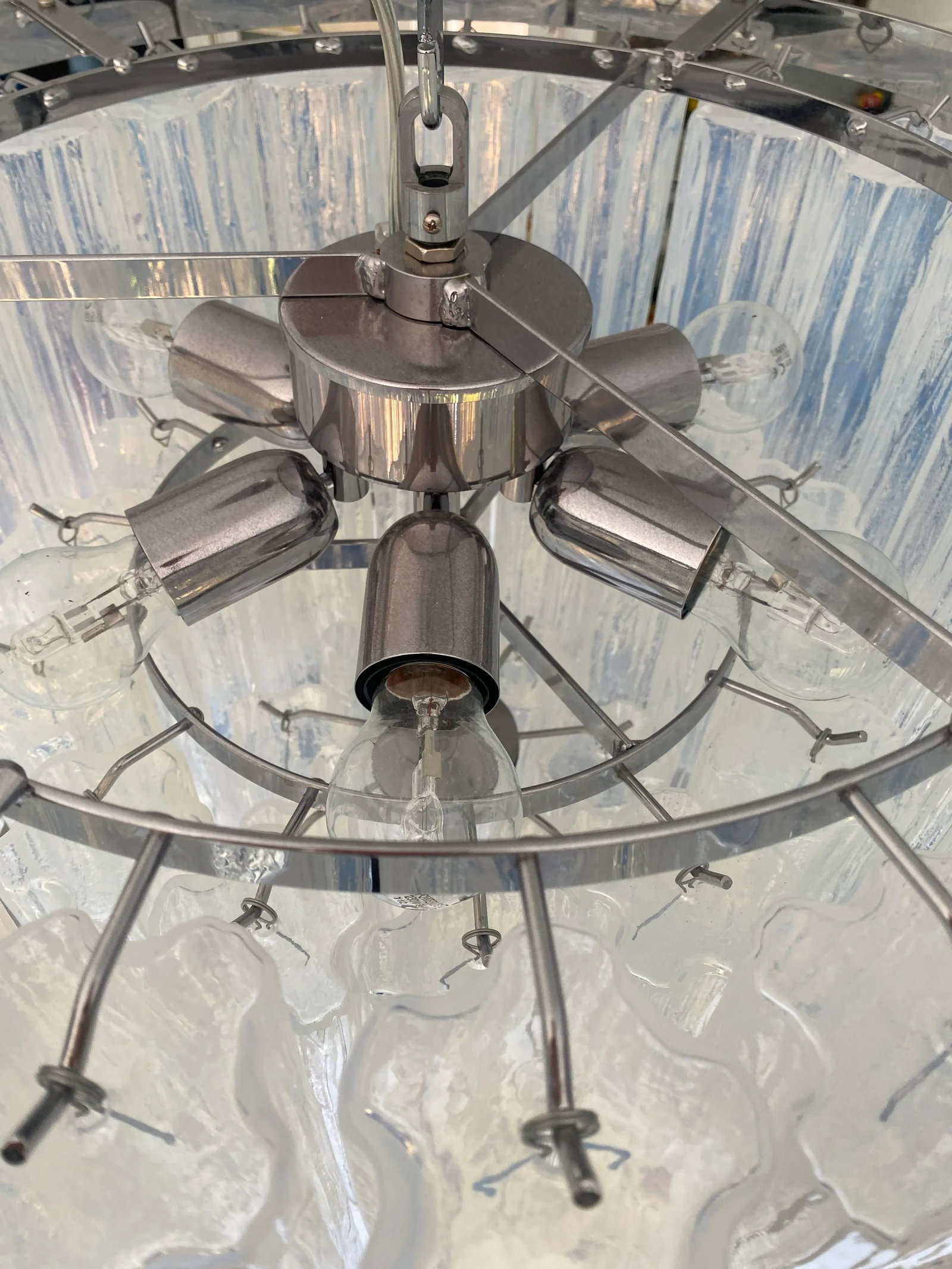 Contemporary Opalino Murano Glass "Tronchi" Chandelier - 10
