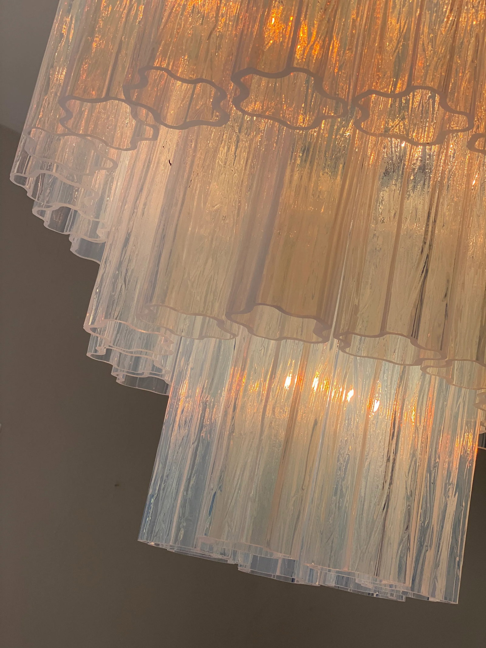 Contemporary Opalino Murano Glass "Tronchi" Chandelier - 11