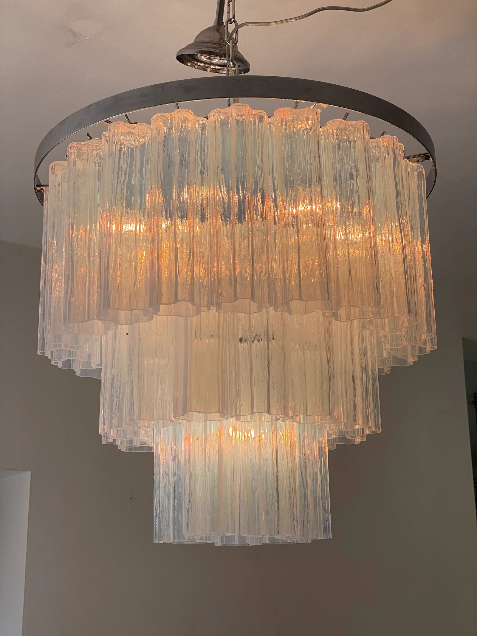 Contemporary Opalino Murano Glass "Tronchi" Chandelier - 12