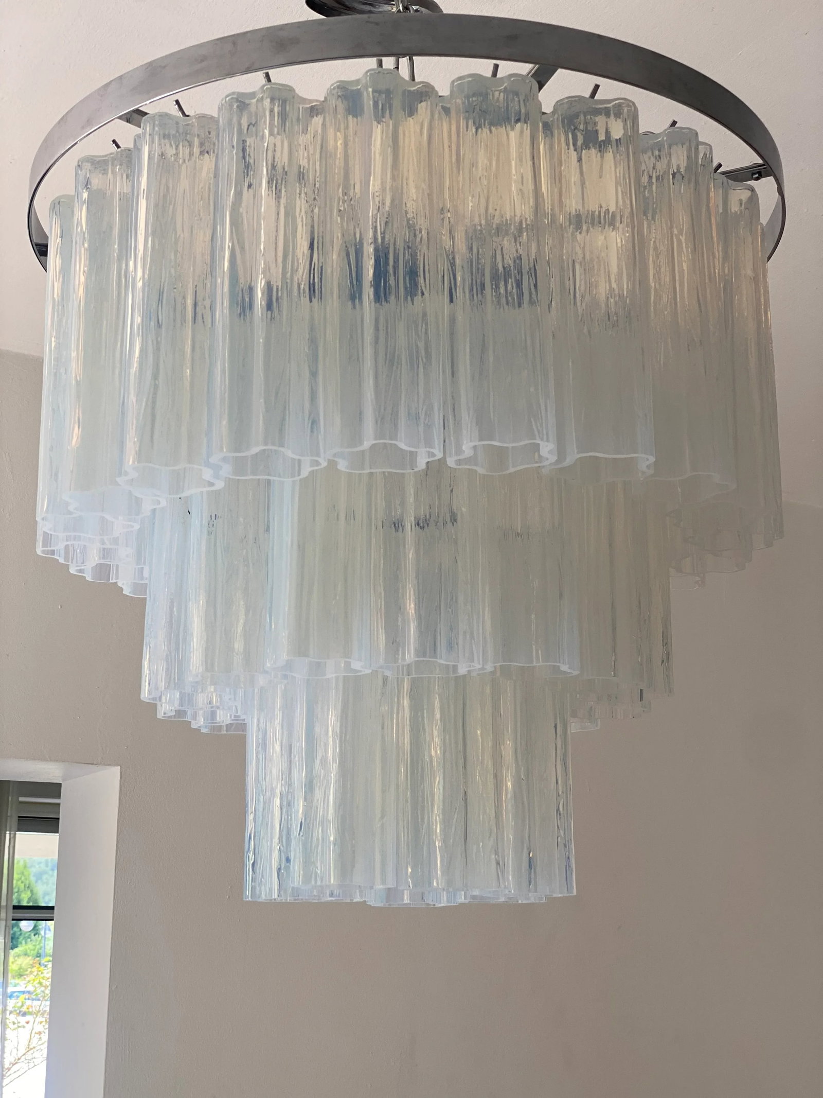 Contemporary Opalino Murano Glass "Tronchi" Chandelier - 5