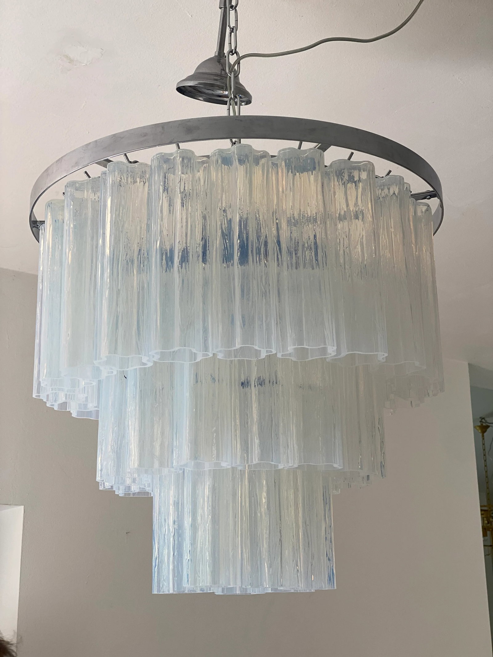 Contemporary Opalino Murano Glass "Tronchi" Chandelier - 7