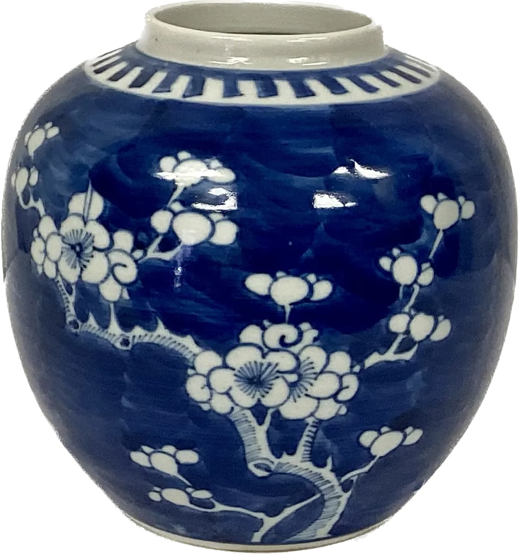 Late 19th Century Chinese Blue and White Porcelain Ginger Jar Vase - 2