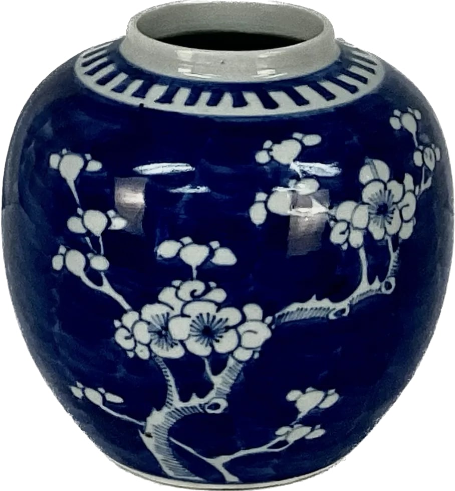 Late 19th Century Chinese Blue and White Porcelain Ginger Jar Vase - 7