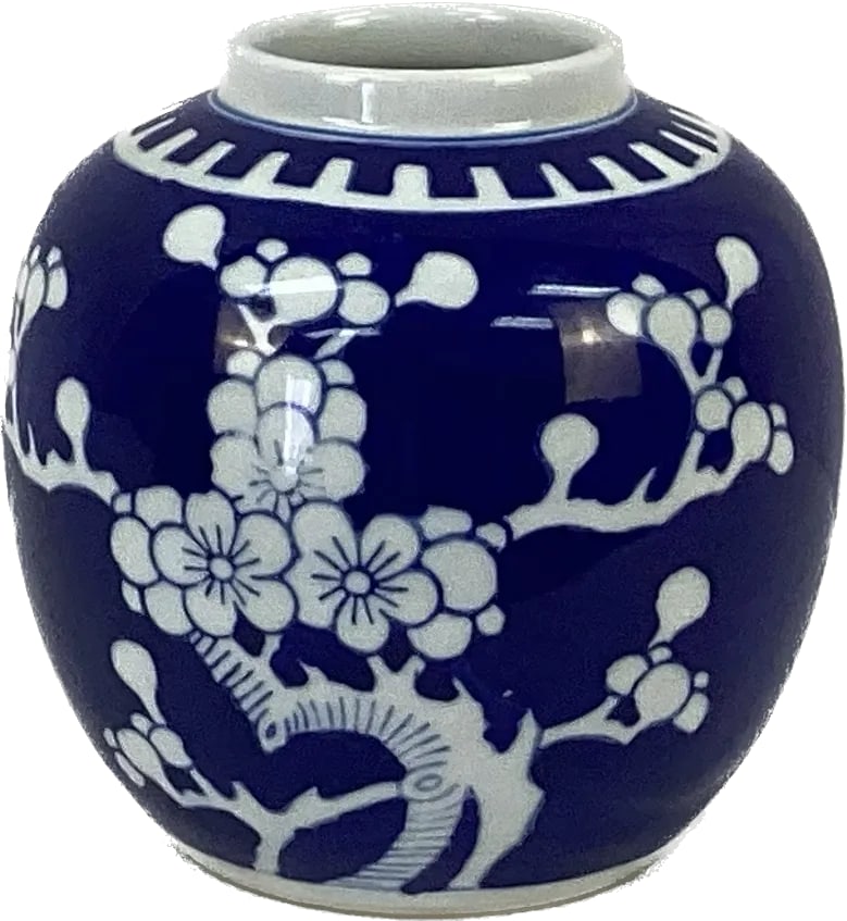 Late 19th Century Chinese Blue and White Porcelain Ginger Jar Vase - 6