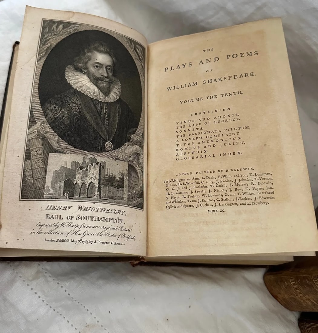 18th C. The Play's & Poems Malone's Shakespeare Leather Bound Books-A Set - 3