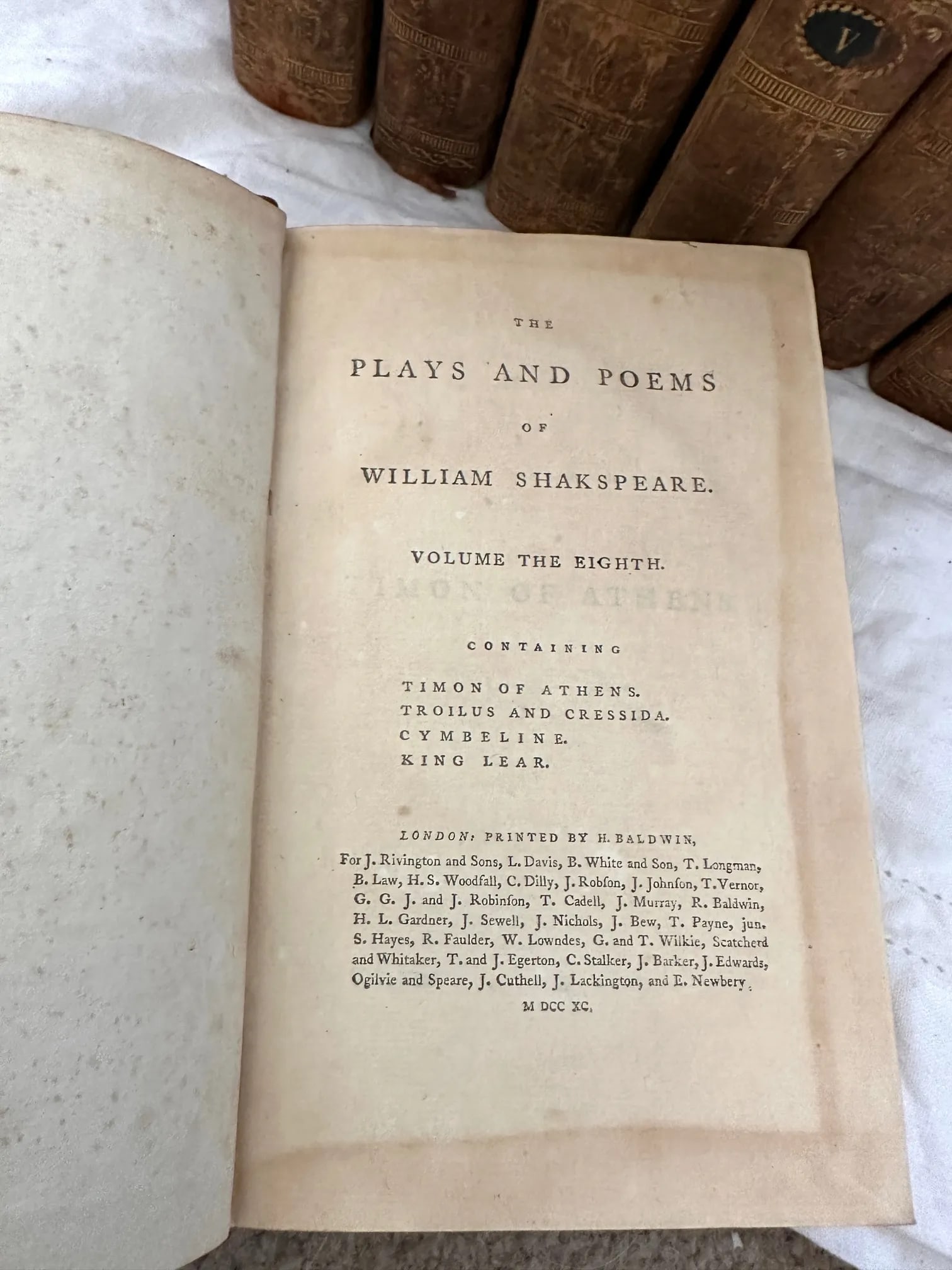 18th C. The Play's & Poems Malone's Shakespeare Leather Bound Books-A Set - 4
