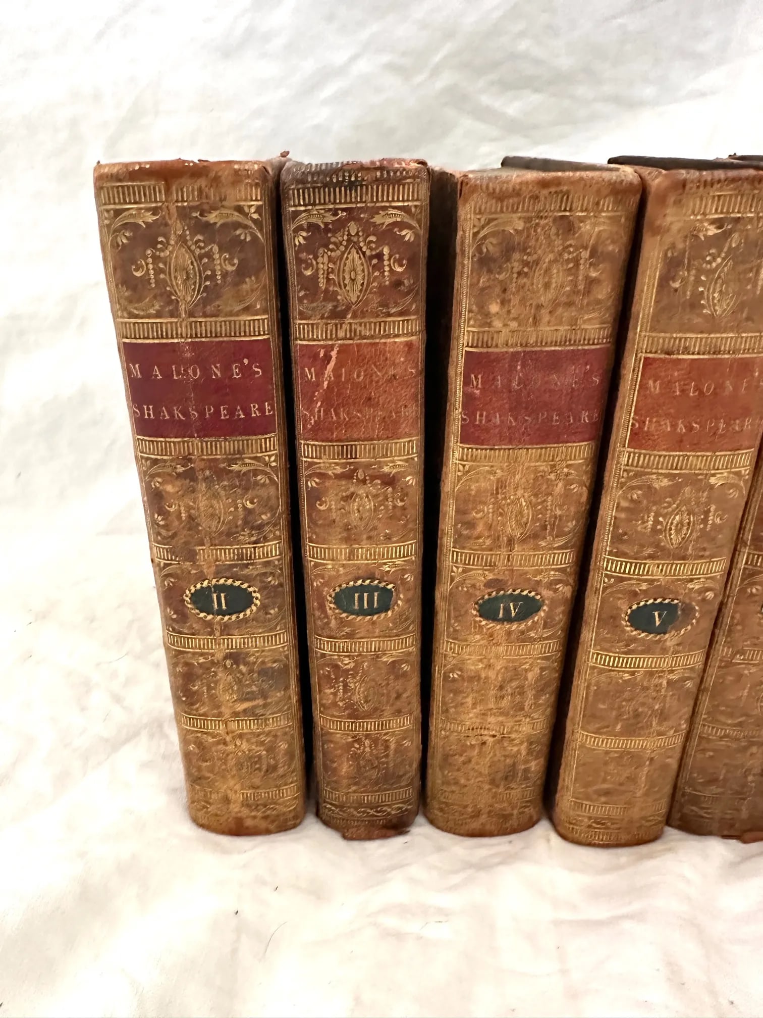 18th C. The Play's & Poems Malone's Shakespeare Leather Bound Books-A Set - 6