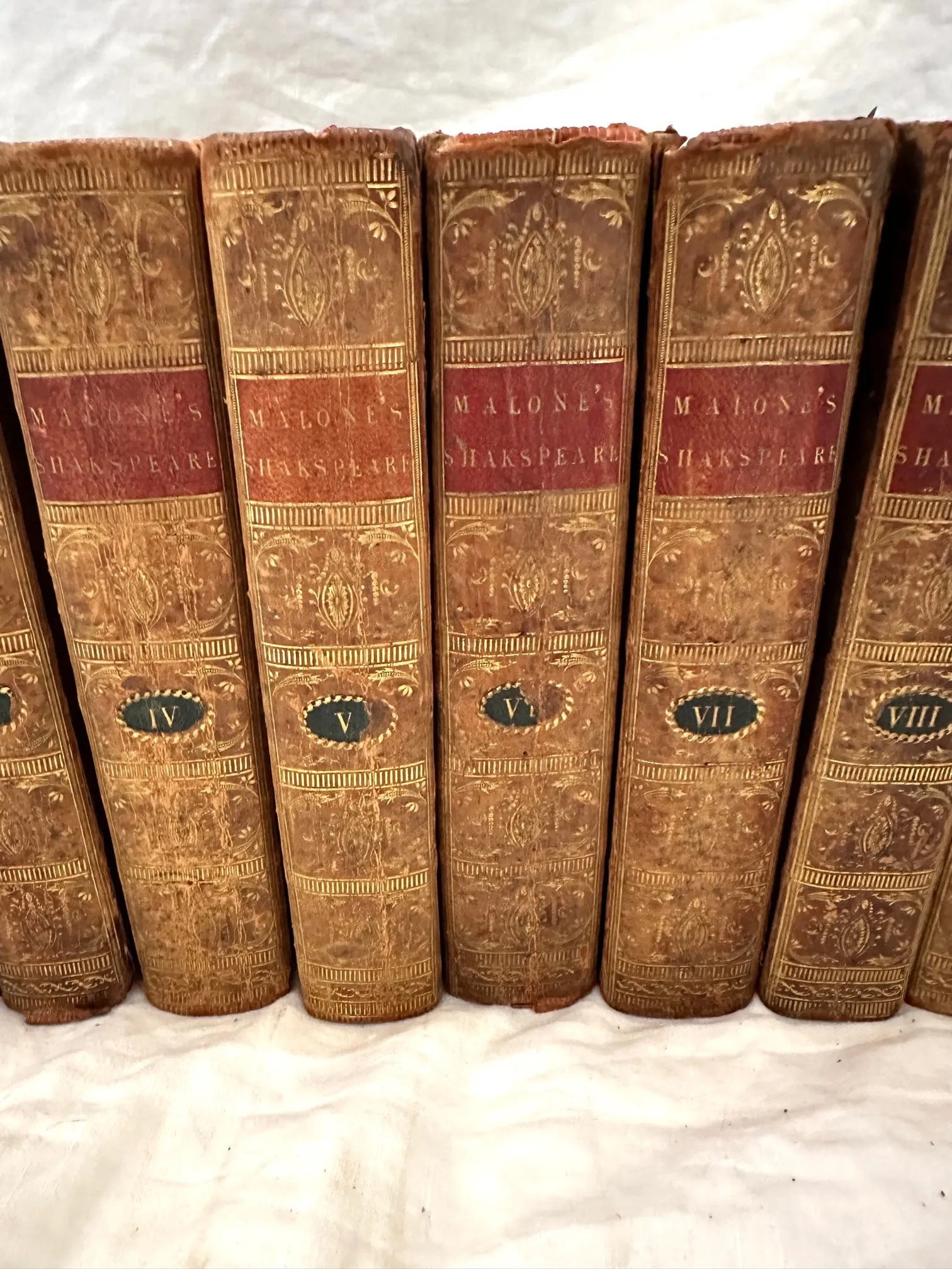 18th C. The Play's & Poems Malone's Shakespeare Leather Bound Books-A Set - 8