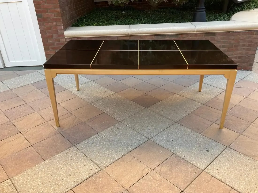 Parzinger # 161 Mid-Century Modern Laquered Mahogany & Maple Dining Table - 3