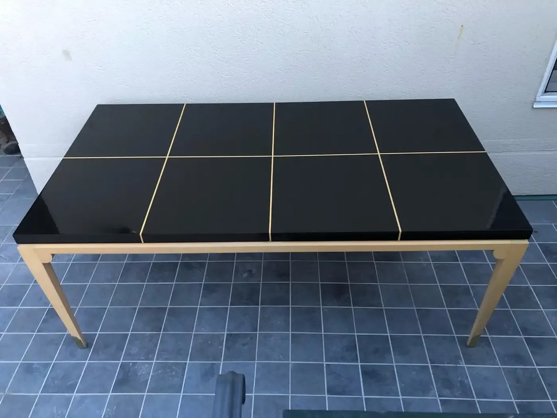 Parzinger # 161 Mid-Century Modern Laquered Mahogany & Maple Dining Table - 5