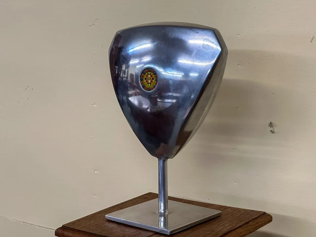 Aluminum Sculpture With Glass Disc From 1971 - 3