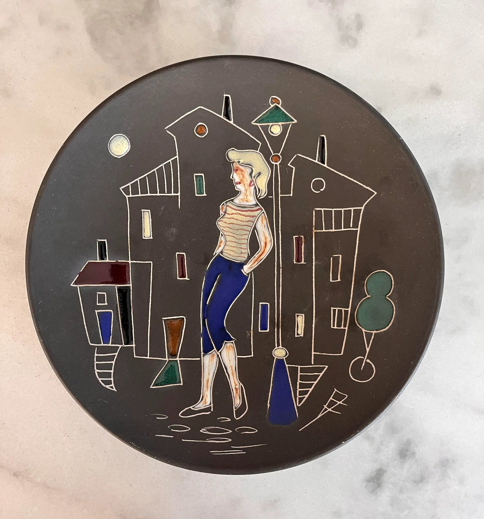 Set of 8 Mid Century Norwegian Pottery Plates by Arnold Wiigs Fabrikker - 2