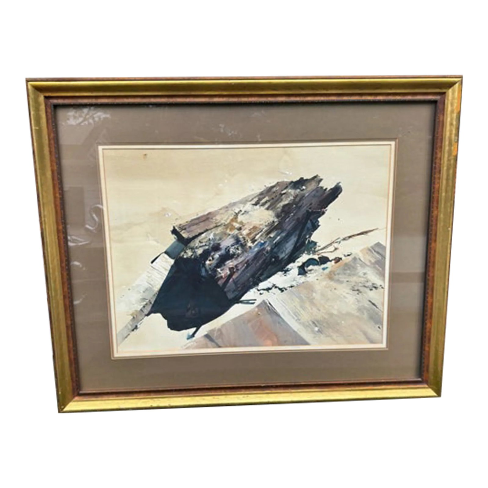 Mae Bertoni Large Abstract Framed Watercolor Framed Painting: Mae Bertoni's Large Abstract Framed Watercolor is a masterful blend of color, form, and emotion that serves as a stunning conversation starter. This visionary work captures the essence of abstract exp