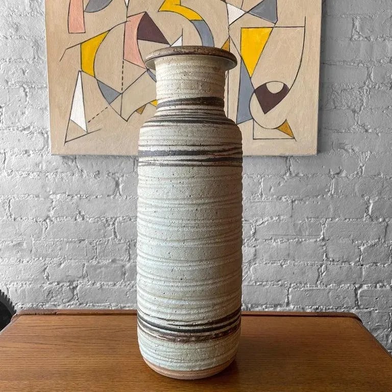 1960s Tall Art Pottery Vase by Bitossi for Rosenthal Netter - 2