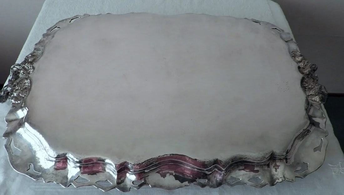 Late 19th Century Antique French Silverplate Charcuterie Cocktail Wedding Tea Service Serving Tray w - 7