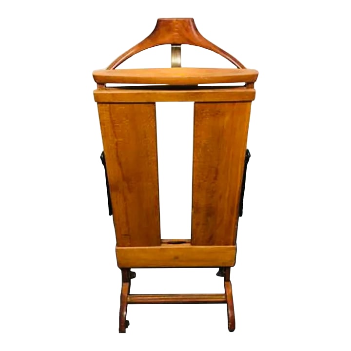 Mid Century Fratelli Reguitti Men's Valet: Ico Parisi for Fratelli Reguitti Valet & Butler Stand with press arms. Constructed of solid. Space for a pair of shoes on bottom as well as 4 small wheels for moving easily. Stamped FR Made in Italy.