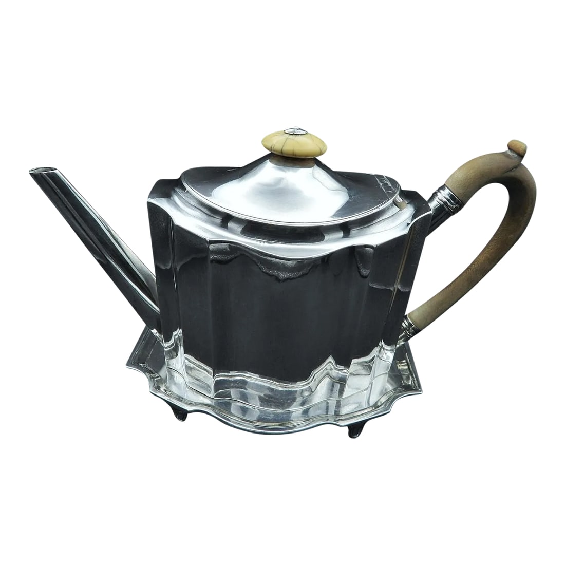Antique Sterling Silver George Baskerville London Geo III Teapot With Matching Trivet 1796 (1 of 11)
