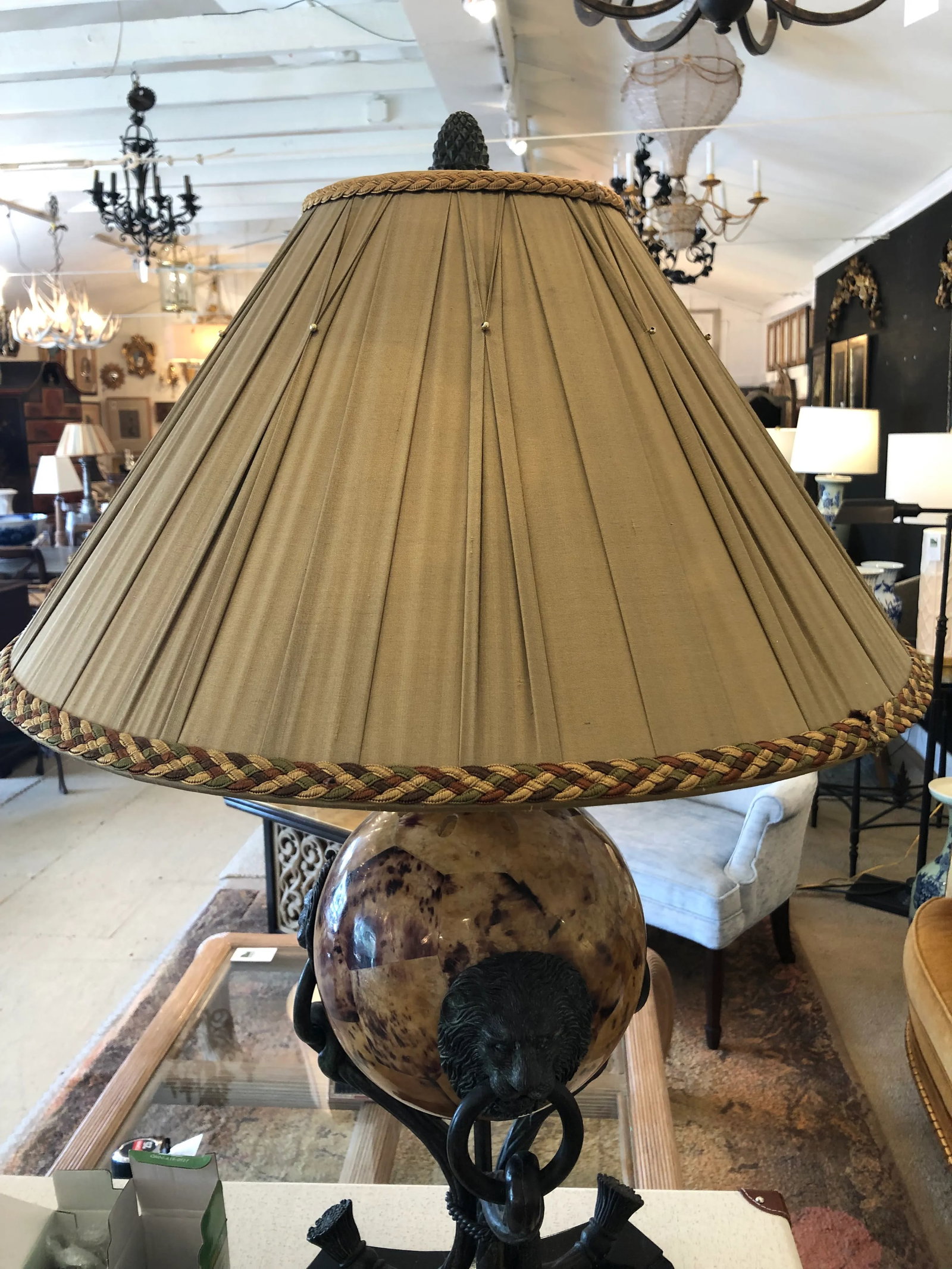 Maitland Smith Bronze Table Lamps With Illuminated Orbs- a Pair - 4
