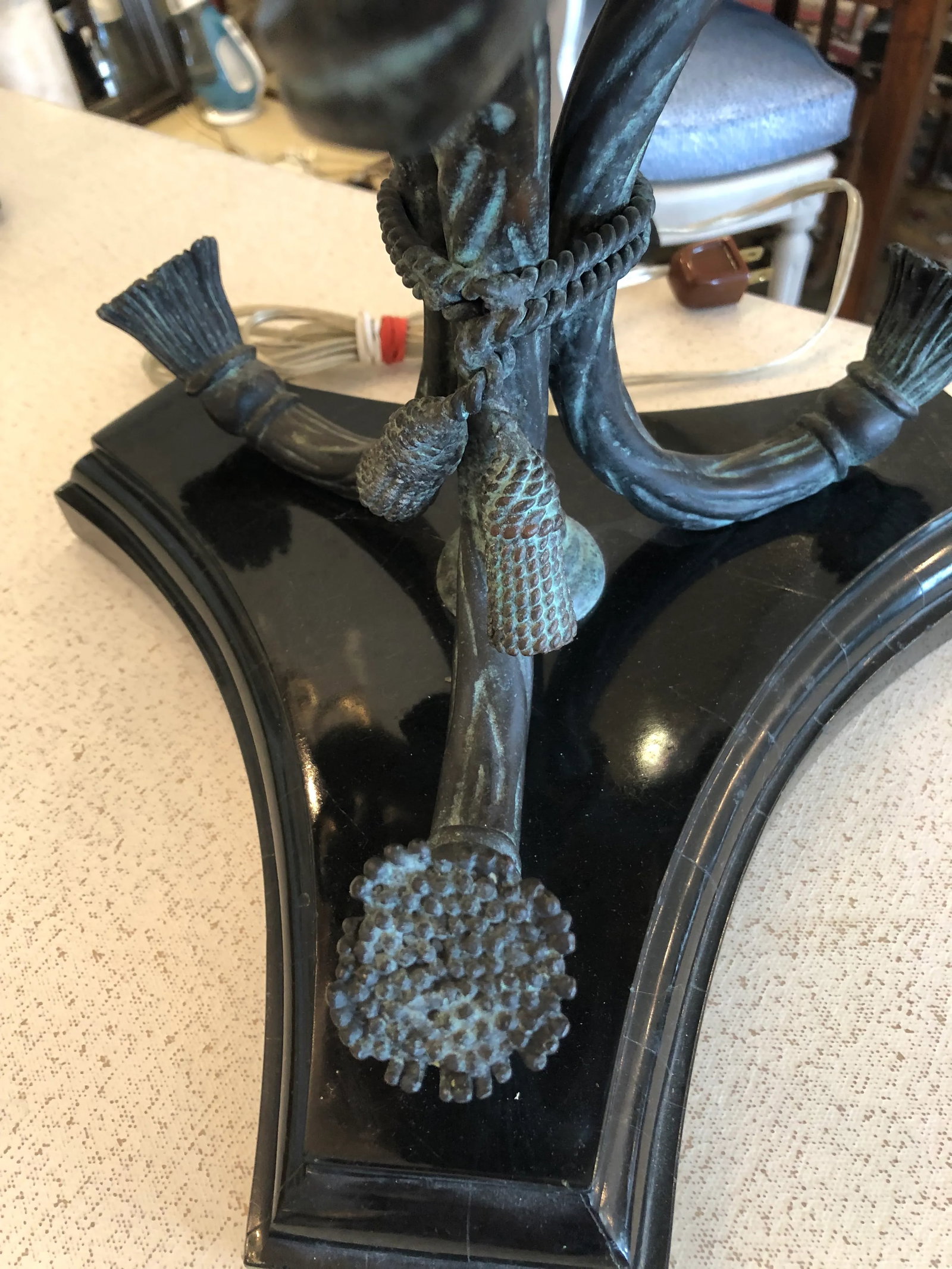 Maitland Smith Bronze Table Lamps With Illuminated Orbs- a Pair - 7