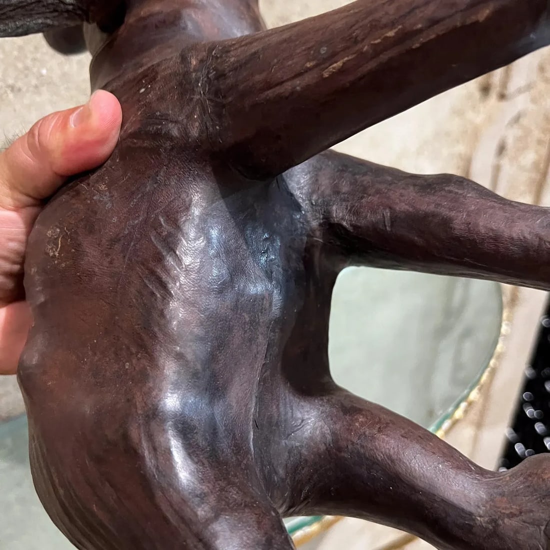 Mid-Century Modern Leather Elephant Table Sculpture, 1960s Style - 10