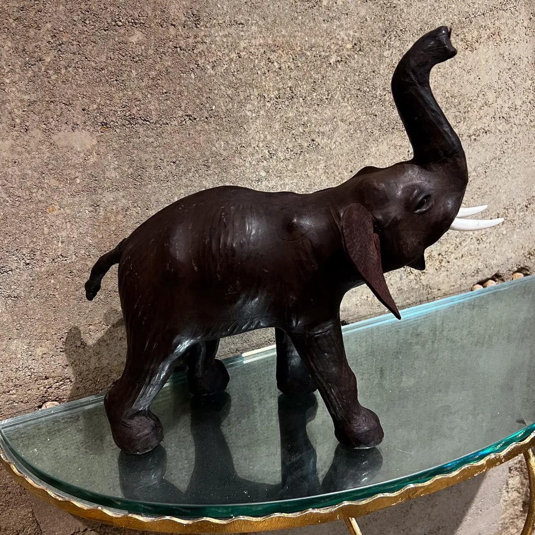 Mid-Century Modern Leather Elephant Table Sculpture, 1960s Style - 11