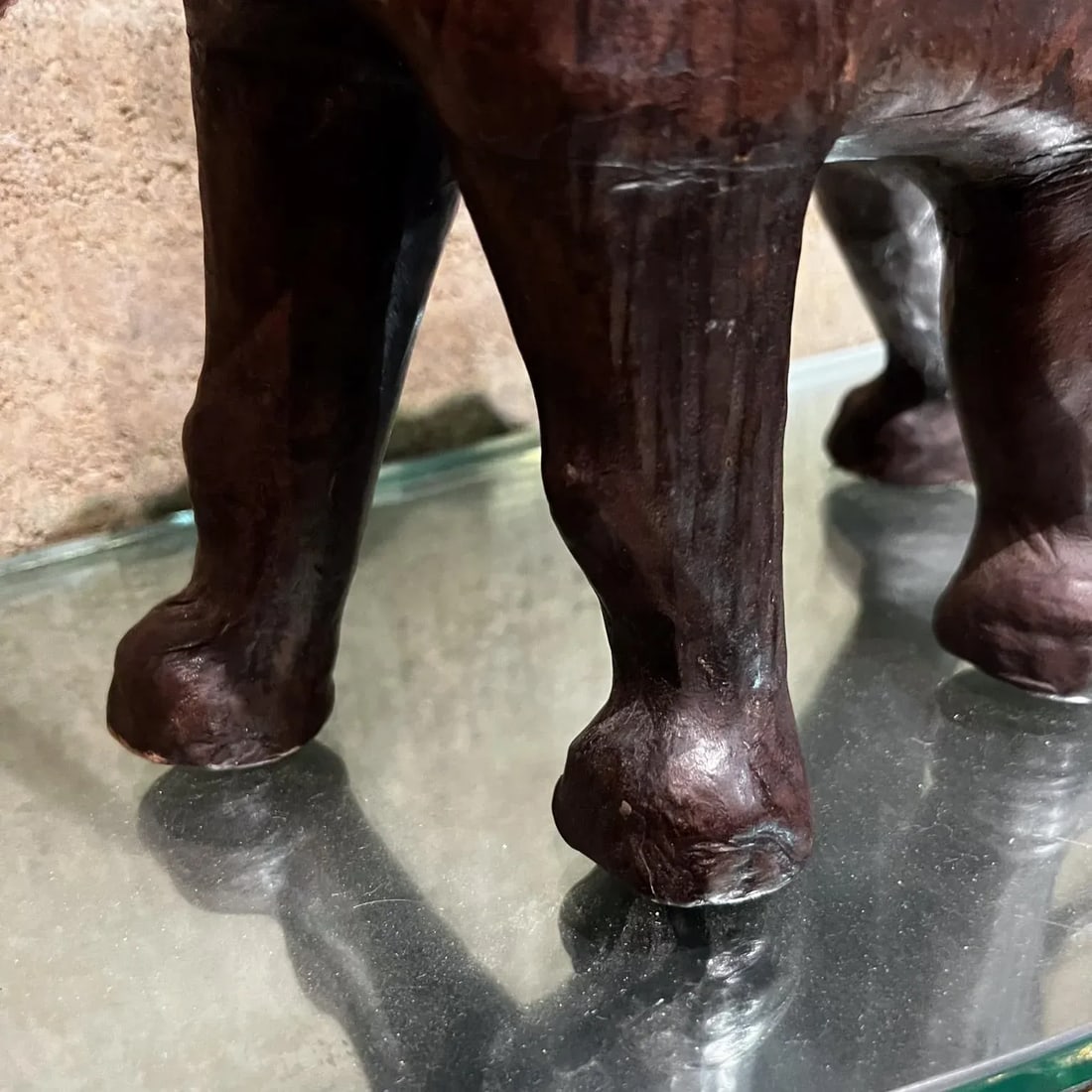 Mid-Century Modern Leather Elephant Table Sculpture, 1960s Style - 3