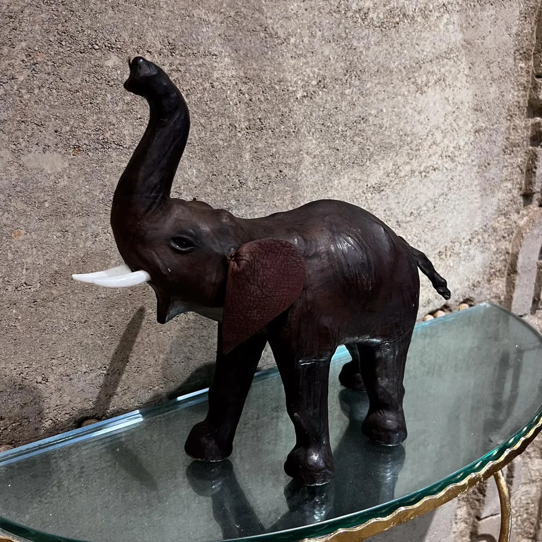 Mid-Century Modern Leather Elephant Table Sculpture, 1960s Style - 6